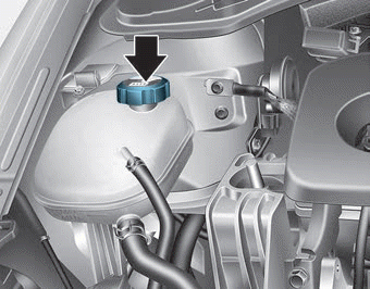 Hyundai Elantra. Checking the Engine Coolant Level