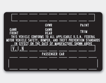 Hyundai Elantra. Tire Loading Information Label